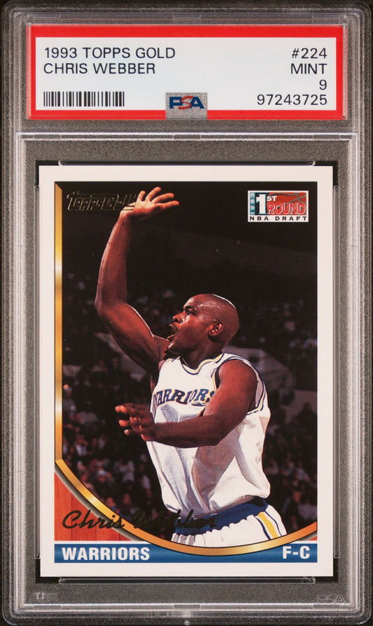 1993 TOPPS GOLD CHRIS WEBBER PSA 9