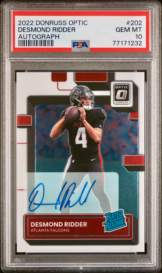 2022 DONRUSS OPTIC DESMOND RIDDER AUTOGRAPH PSA 10