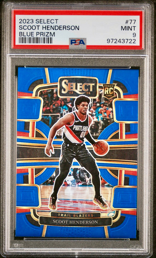2023 SELECT SCOOT HENDERSON BLUE PRIZM PSA 9