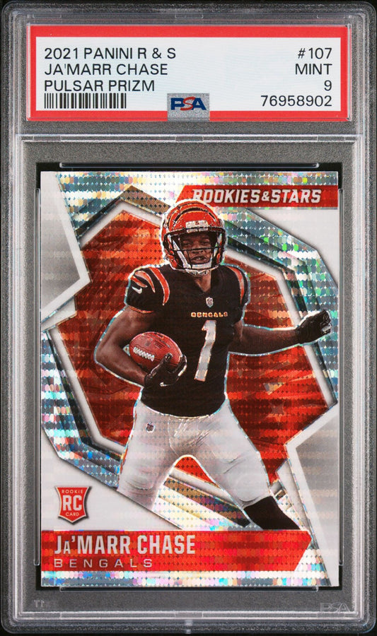 2021 PANINI R & S JA'MARR CHASE PULSAR PRIZM PSA 9