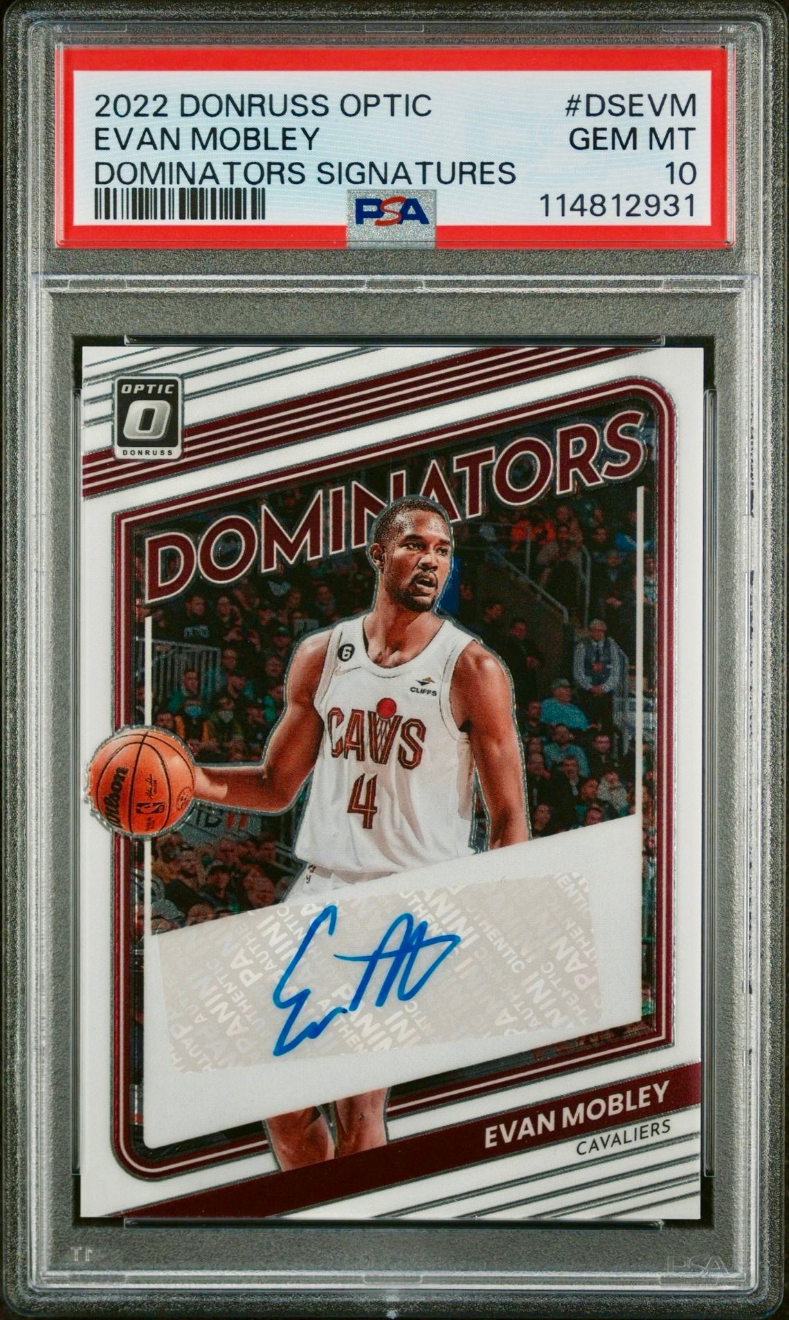 2022 DONRUSS OPTIC EVAN MOBLEY DOMINATORS SIGNATURES PSA 10