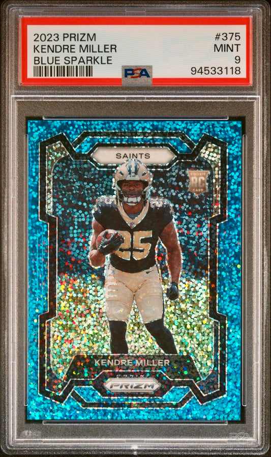 2023 PRIZM KENDRE MILLER BLUE SPARKLE PSA 9