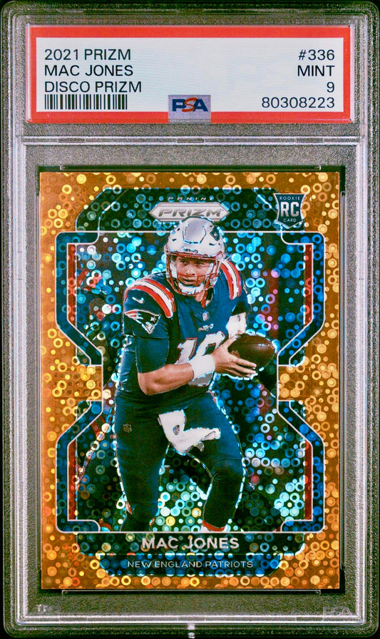 2021 PRIZM MAC JONES DISCO PRIZM PSA 9