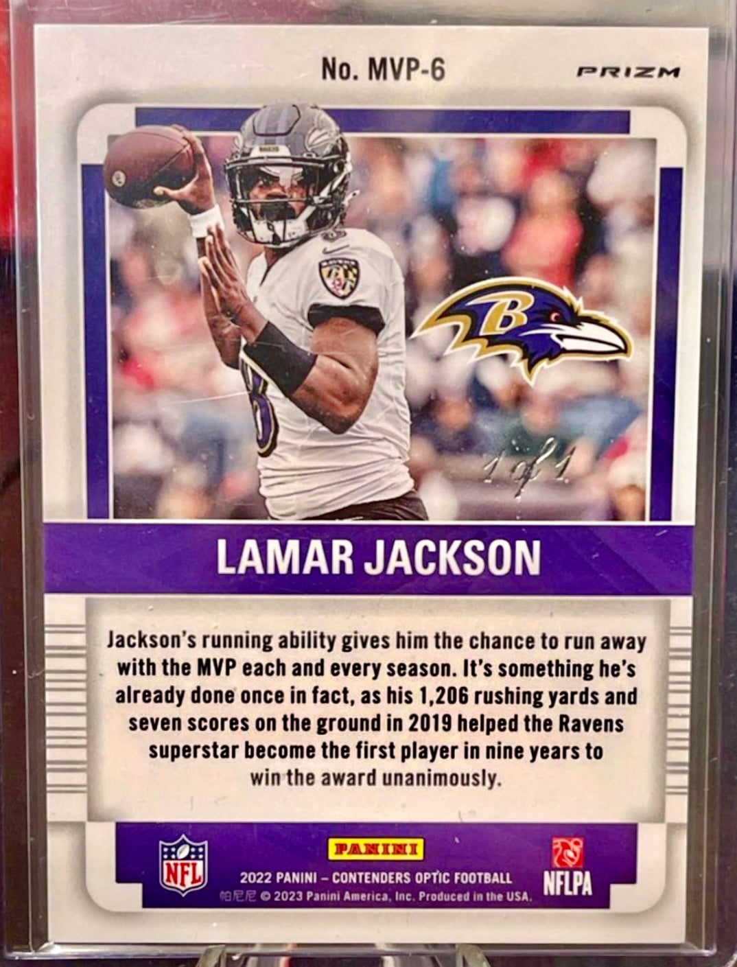 2022 Contenders Optic 11 Card Lamar Jackson MVP Set