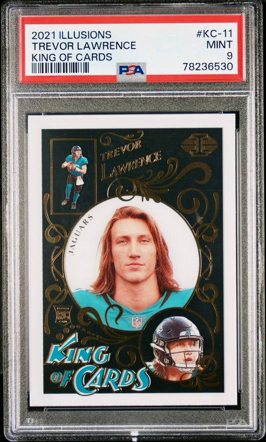2021 ILLUSIONS TREVOR LAWRENCE KING OF CARDS PSA 9