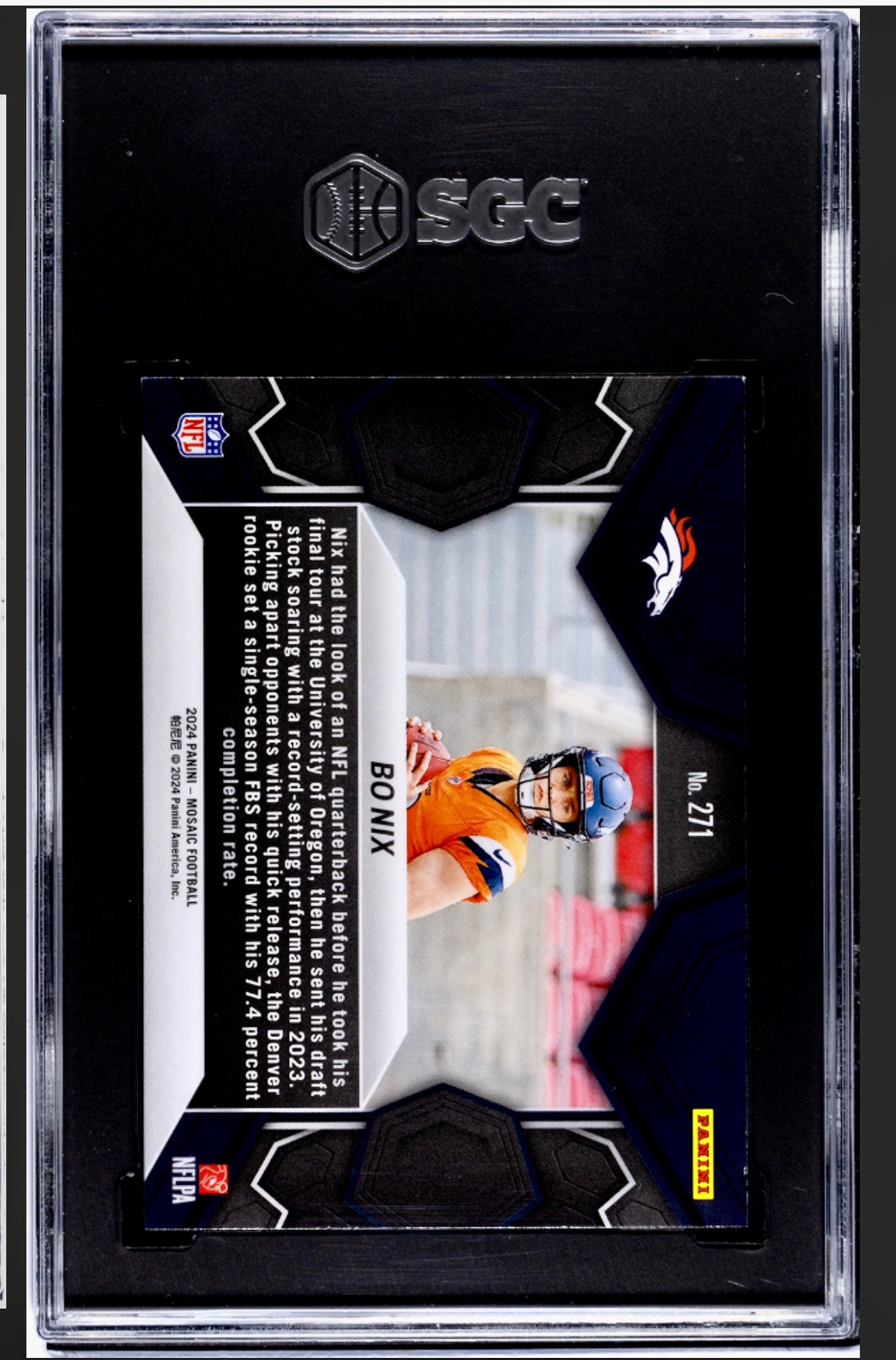 2024 PANINI MOSAIC #271 BO NIX SGC 9.5