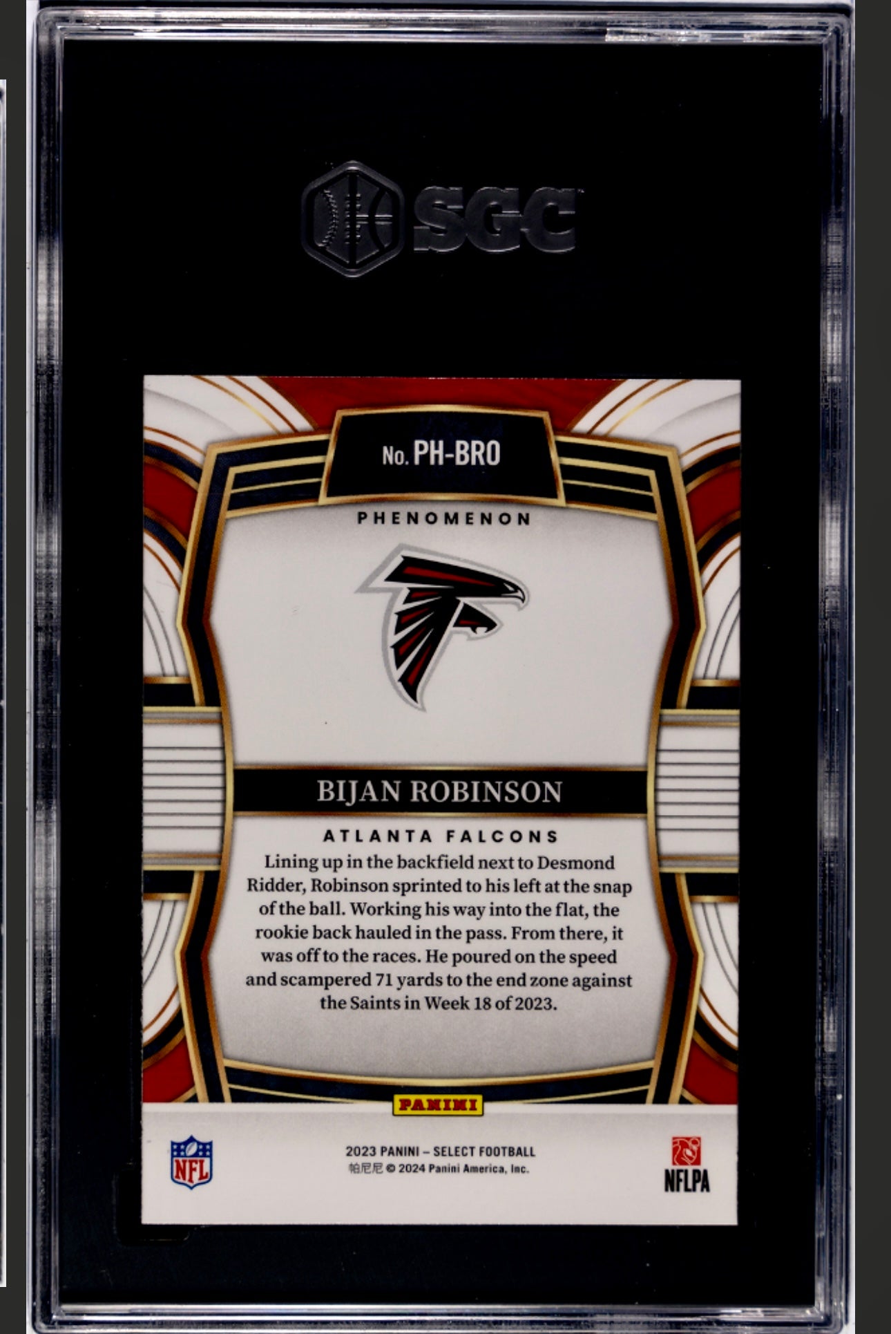 2023 PANINI SELECT PH-BRO BIJAN ROBINSON PHENOMENON SGC 9.5