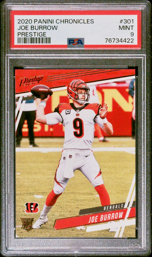 2020 PANINI CHRONICLES JOE BURROW PRESTIGE PSA 9
