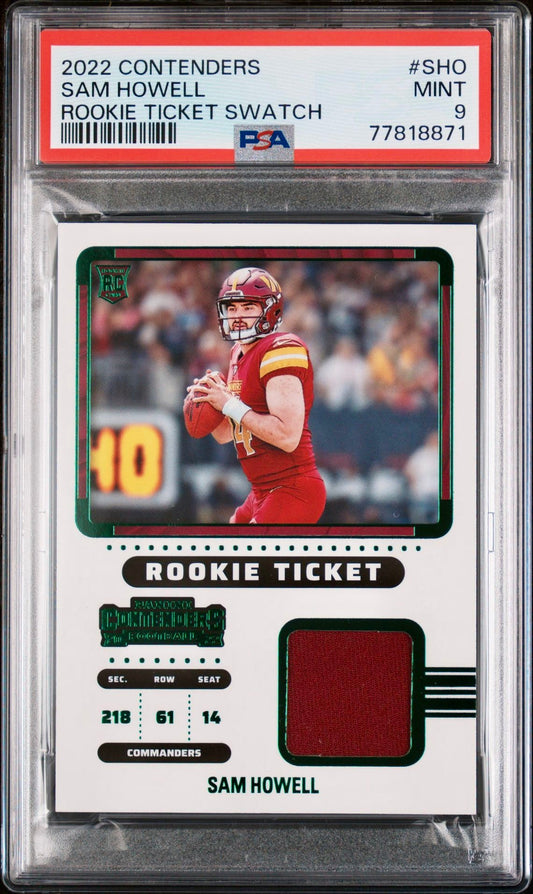 2022 CONTENDERS SAM HOWELL ROOKIE TICKET SWATCH PSA 9