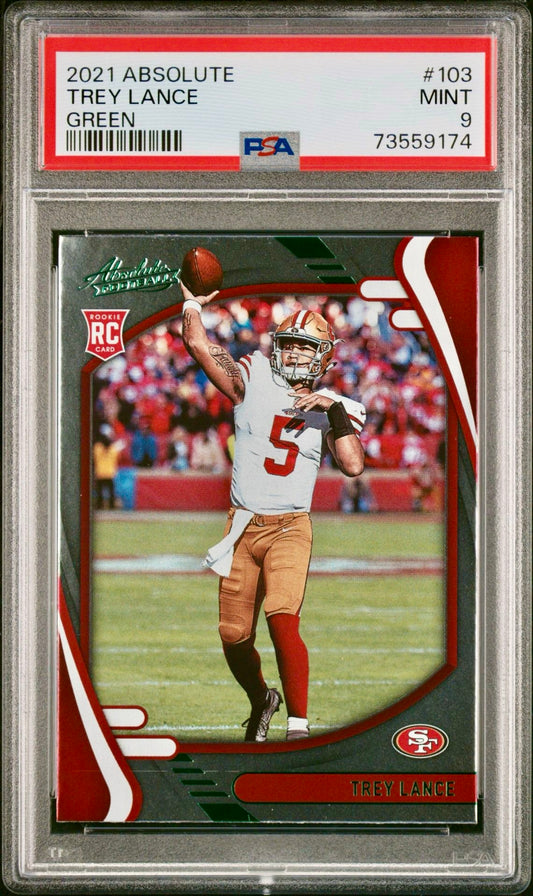 2021 ABSOLUTE TREY LANCE GREEN PSA 9