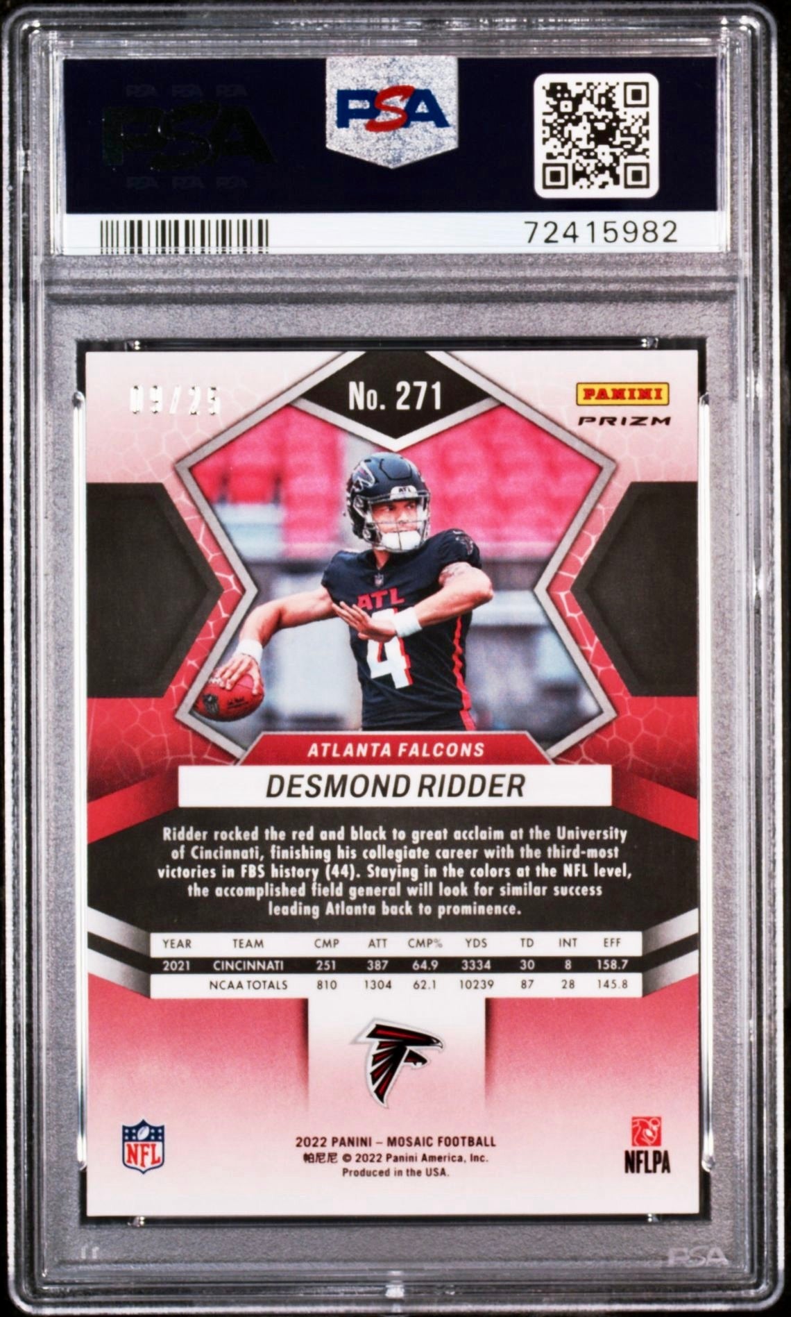 2022 MOSAIC DESMOND RIDDER WHITE MOSAIC PSA 10
