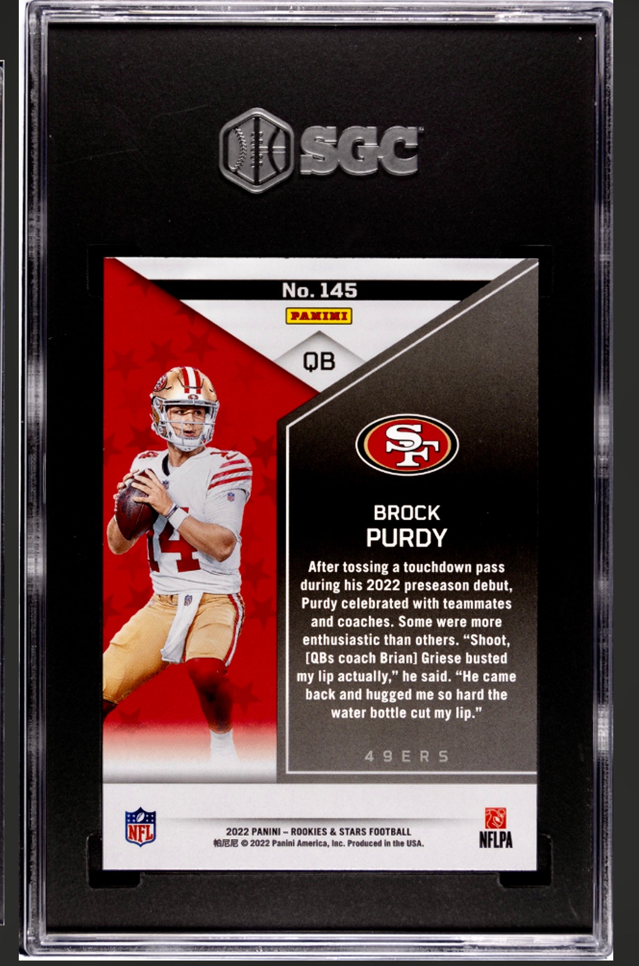 2022 PANINI ROOKIES & STARS #145 BROCK PURDY SGC 10