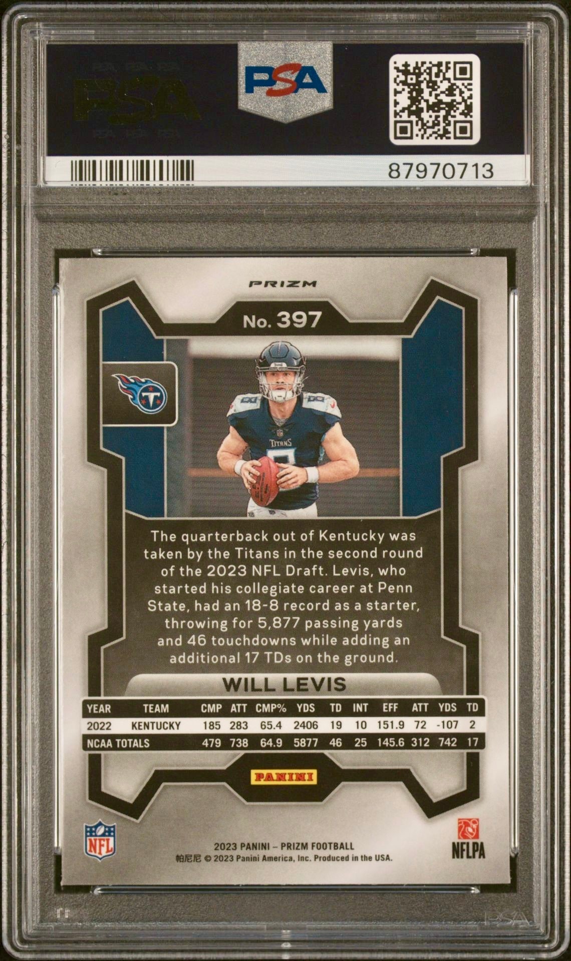 2023 PRIZM WILL LEVIS LAZER PSA 9