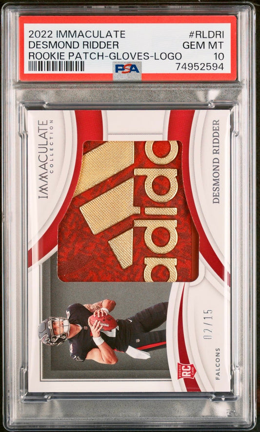 2022 IMMACULATE DESMOND RIDDER ROOKIE PATCH-GLOVES-LOGO PSA 10