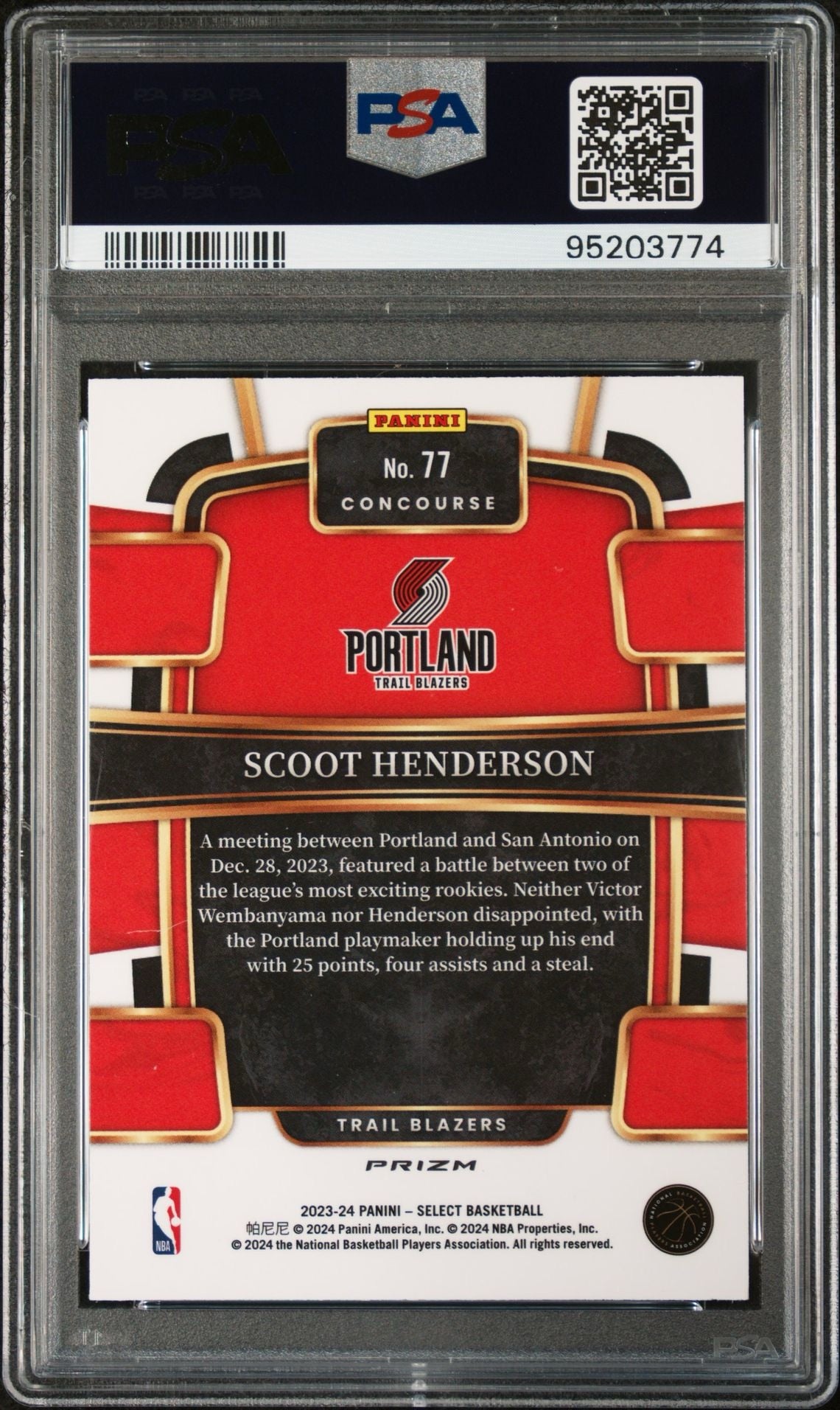 2023 SELECT SCOOT HENDERSON SILVER PRIZM PSA 10