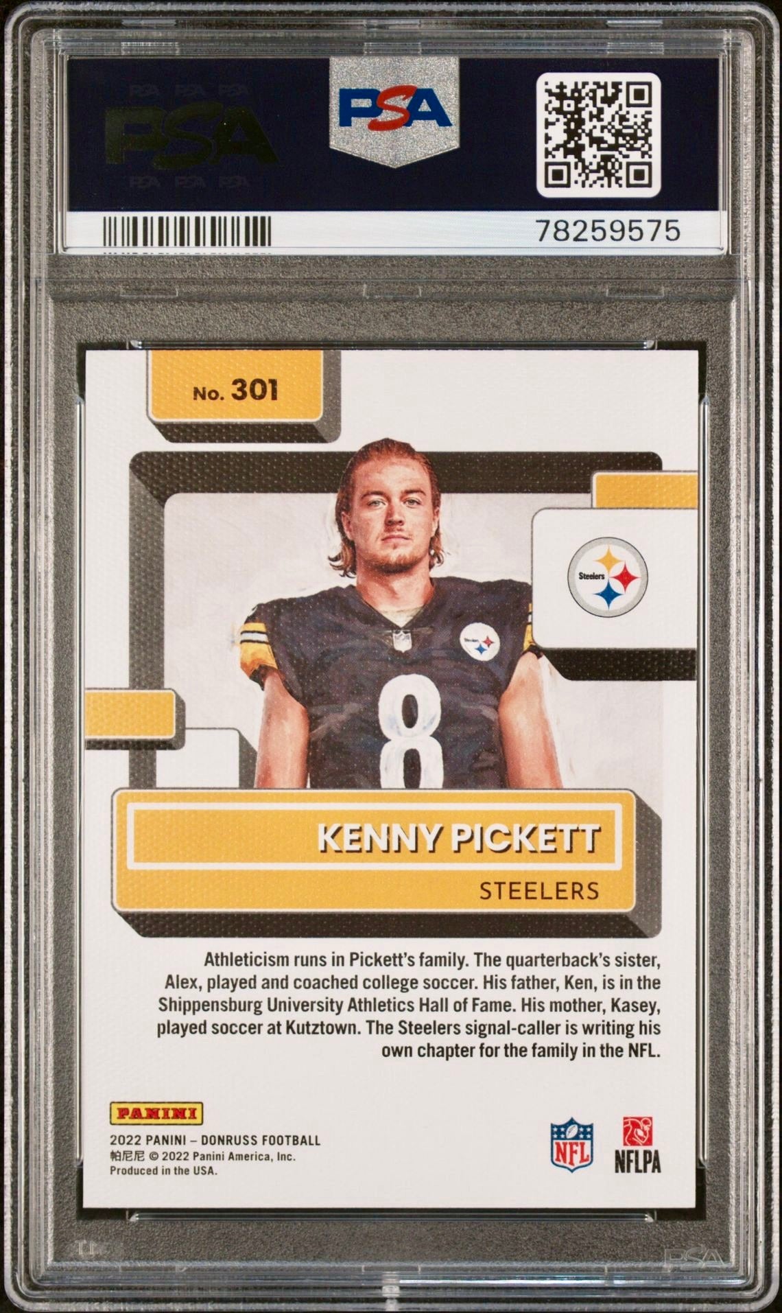 2022 DONRUSS KENNY PICKETT PORTRAIT PSA 8