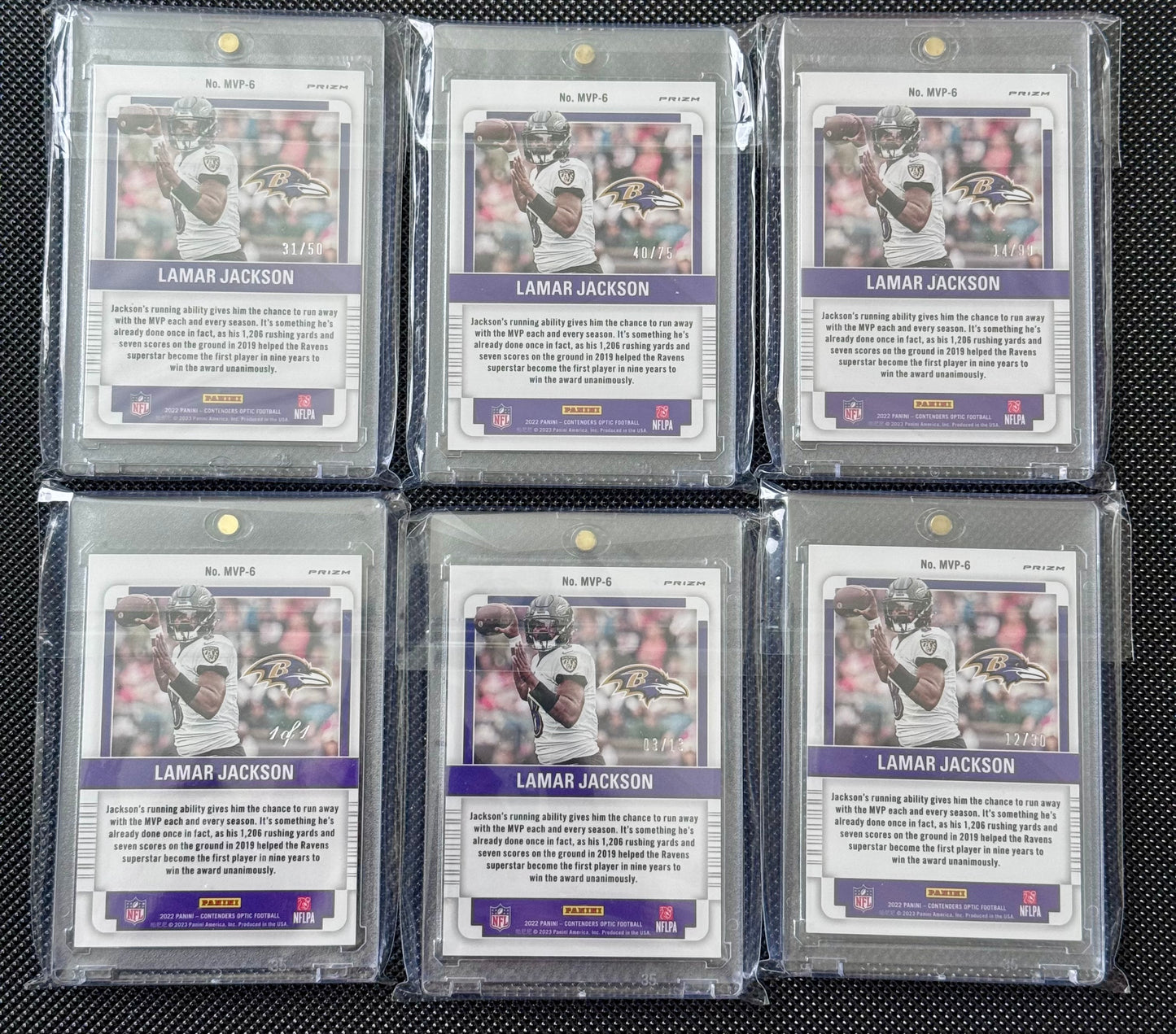 2022 Contenders Optic 11 Card Lamar Jackson MVP Set