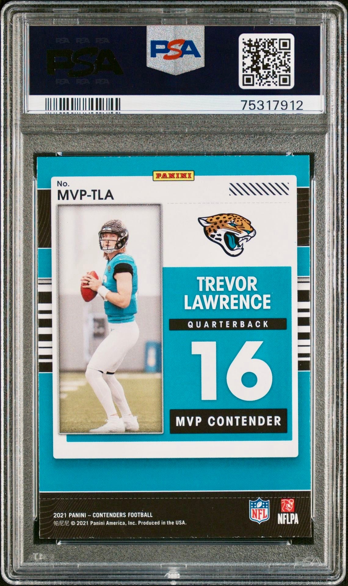 2021 CONTENDERS TREVOR LAWRENCE MVP CONTENDERS-RUBY PSA 9