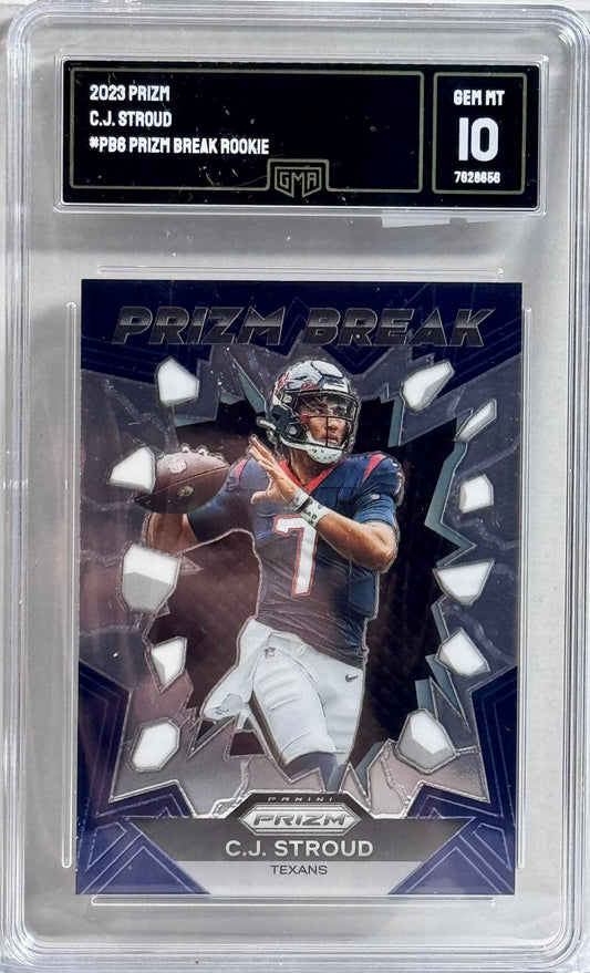 2023 PRIZM C.J. STROUD #PB6 PRIZM BREAK ROOKIE GMA 10