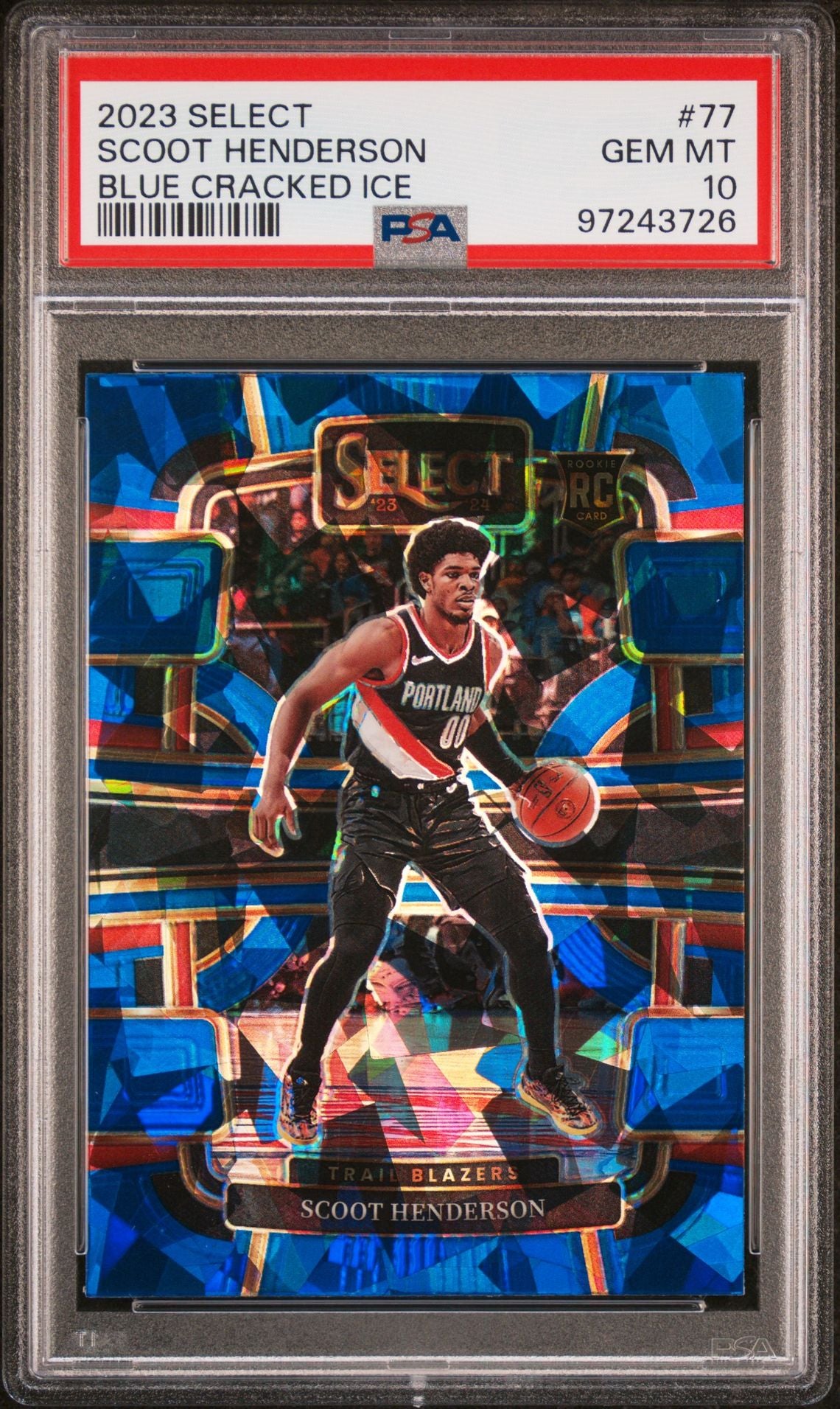 2023 SELECT SCOOT HENDERSON BLUE CRACKED ICE PSA 10