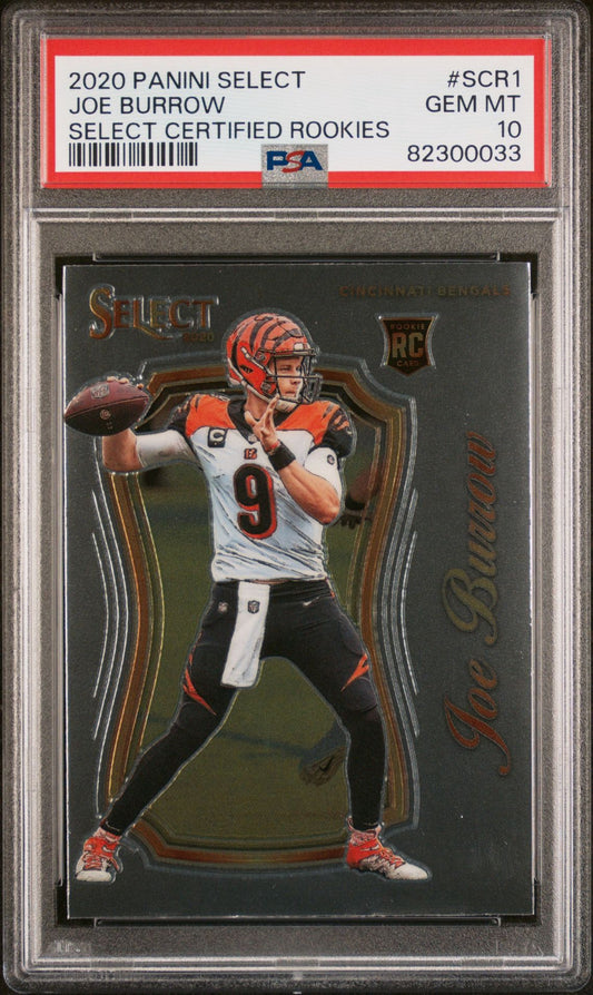 2020 PANINI SELECT JOE BURROW SELECT CERTIFIED ROOKIES PSA 10