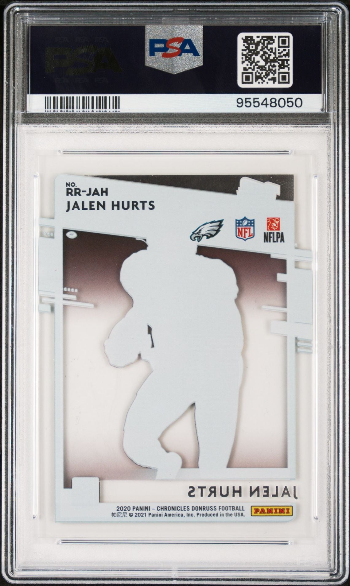 2020 PANINI CHRONICLES JALEN HURTS CLEARLY DONRUSS RATED RKE. PSA 9