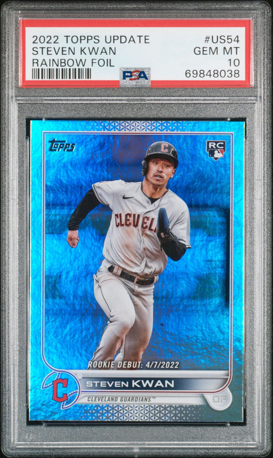 2022 TOPPS UPDATE STEVEN KWAN RAINBOW FOIL PSA 10