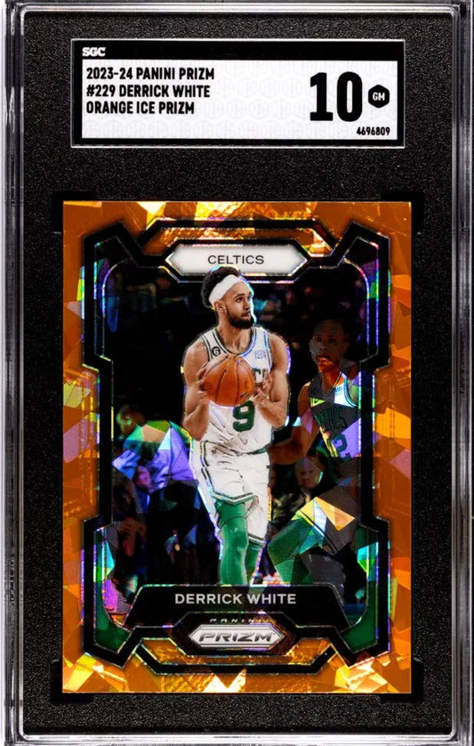 2023-24 PANINI PRIZM #229 DERRICK WHITE ORANGE ICE PRIZM SGC 10