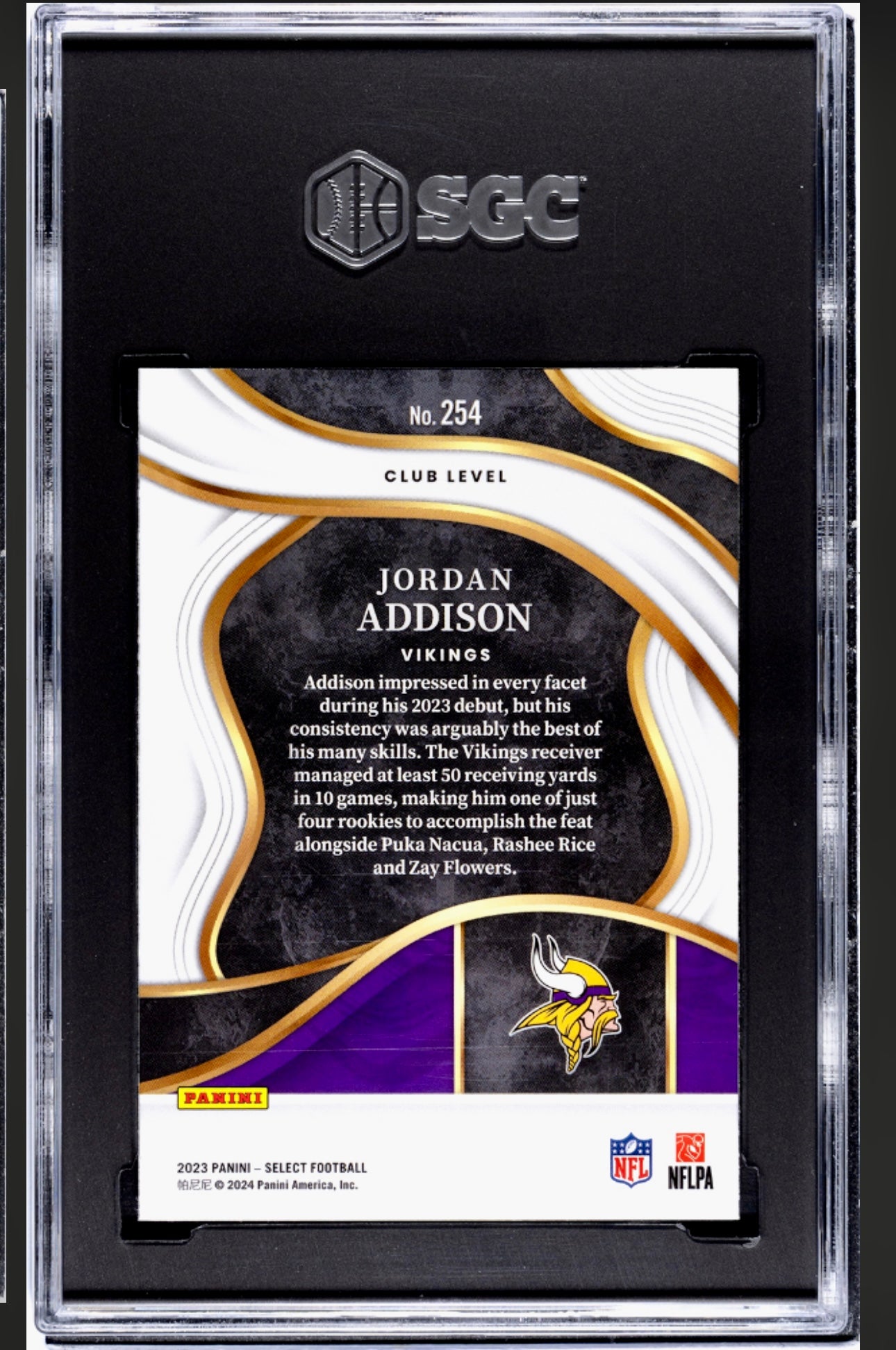 2023 PANINI SELECT #254 JORDAN ADDISON SGC 9.5