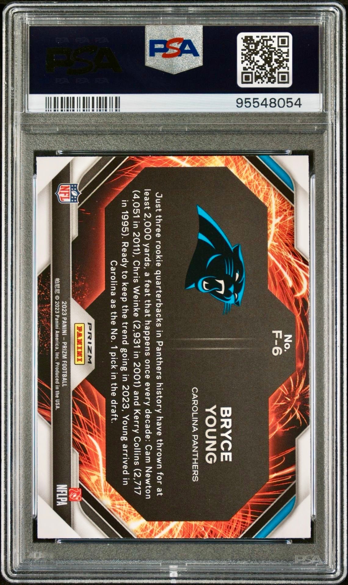 2023 PRIZM BRYCE YOUNG FIREWORKS-GREEN PRIZM PSA 10