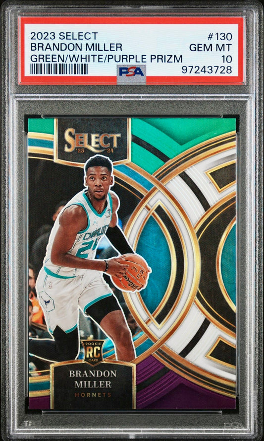2023 SELECT BRANDON MILLER
GREEN/WHITE/PURPLE PRIZM PSA 10