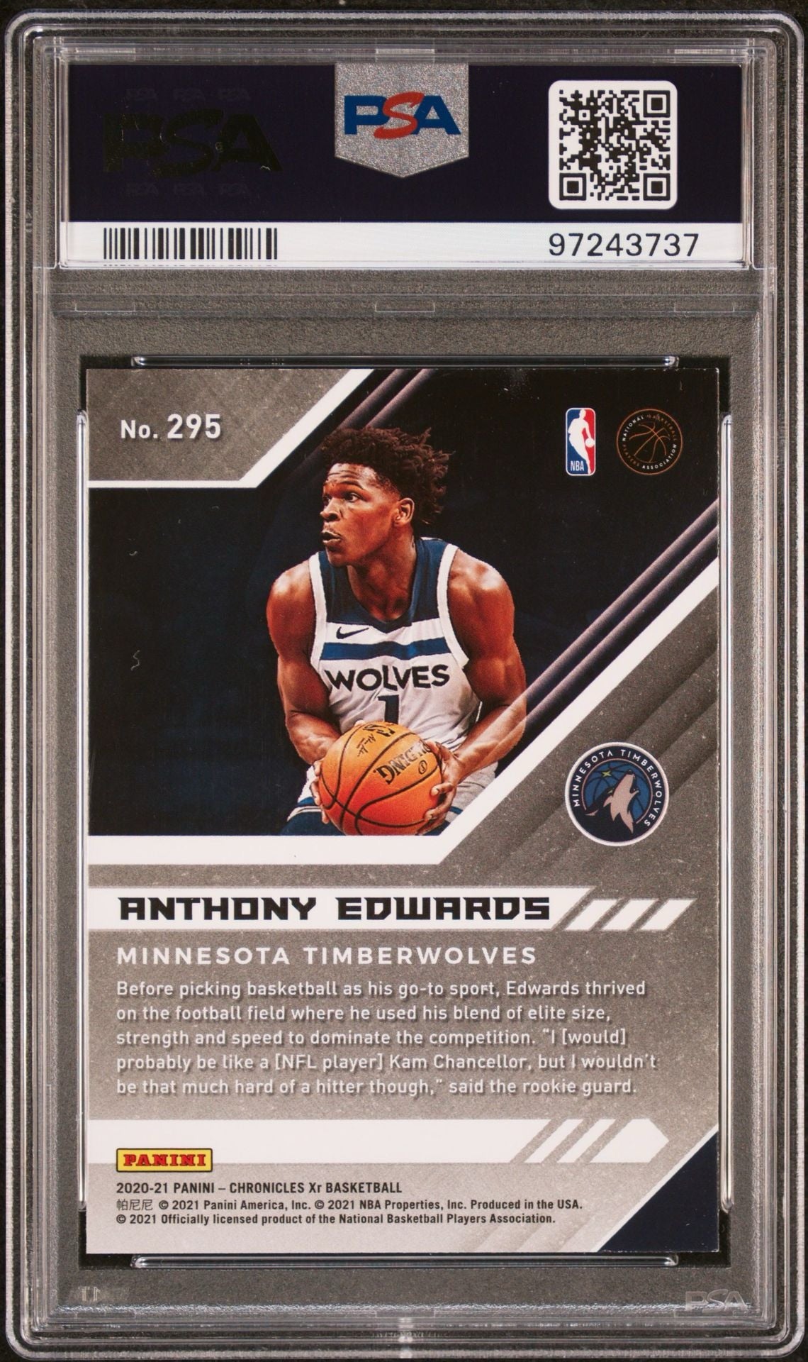 2020 CHRONICLES ANTHONY EDWARDS PINK PSA 8