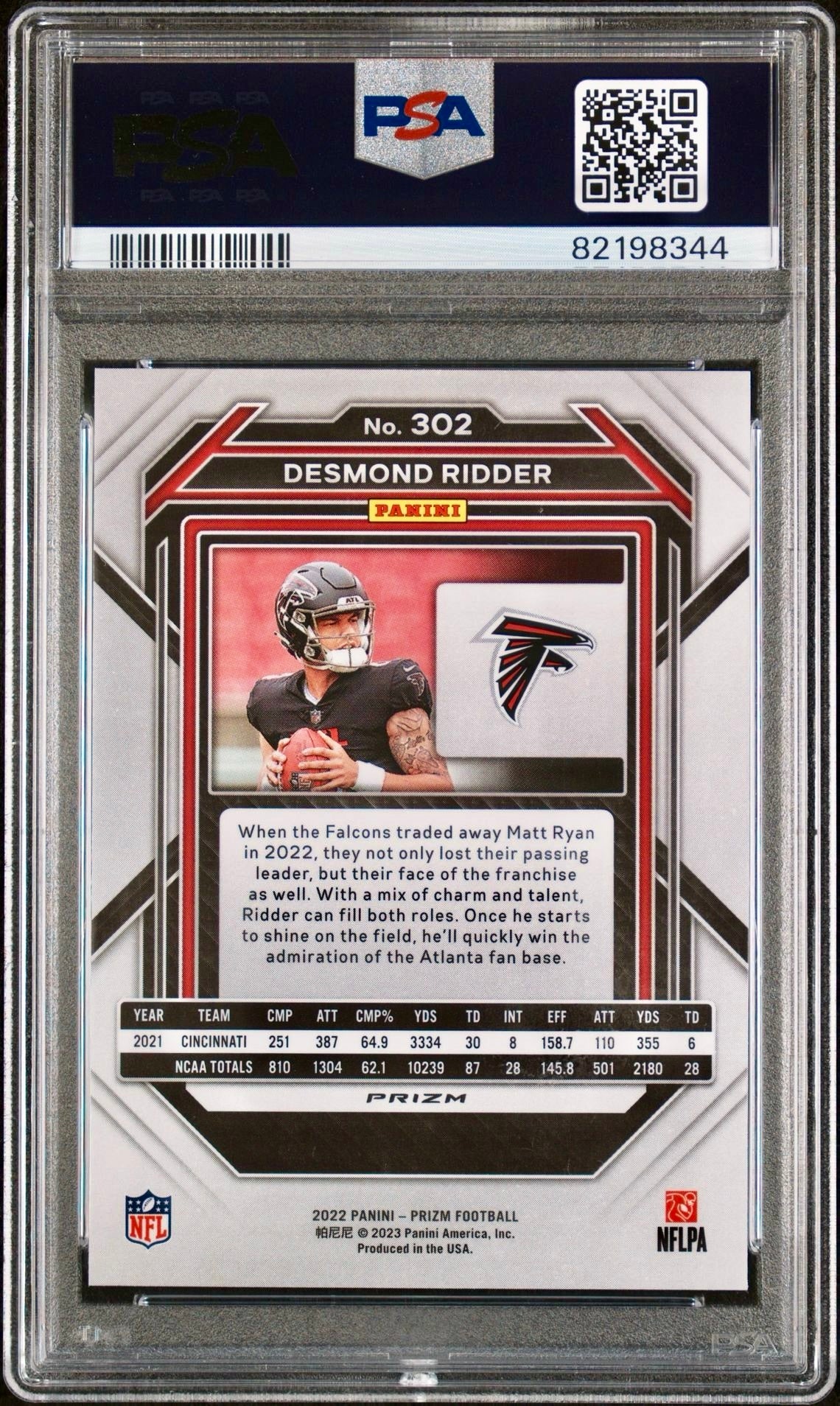 2022 PRIZM DESMOND RIDDER RED/WHITE/BLUE PSA 10