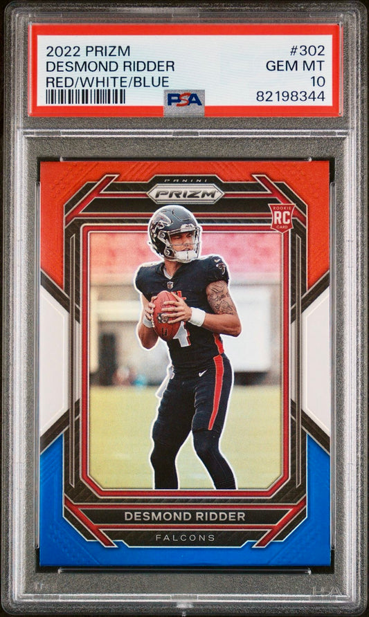 2022 PRIZM DESMOND RIDDER RED/WHITE/BLUE PSA 10