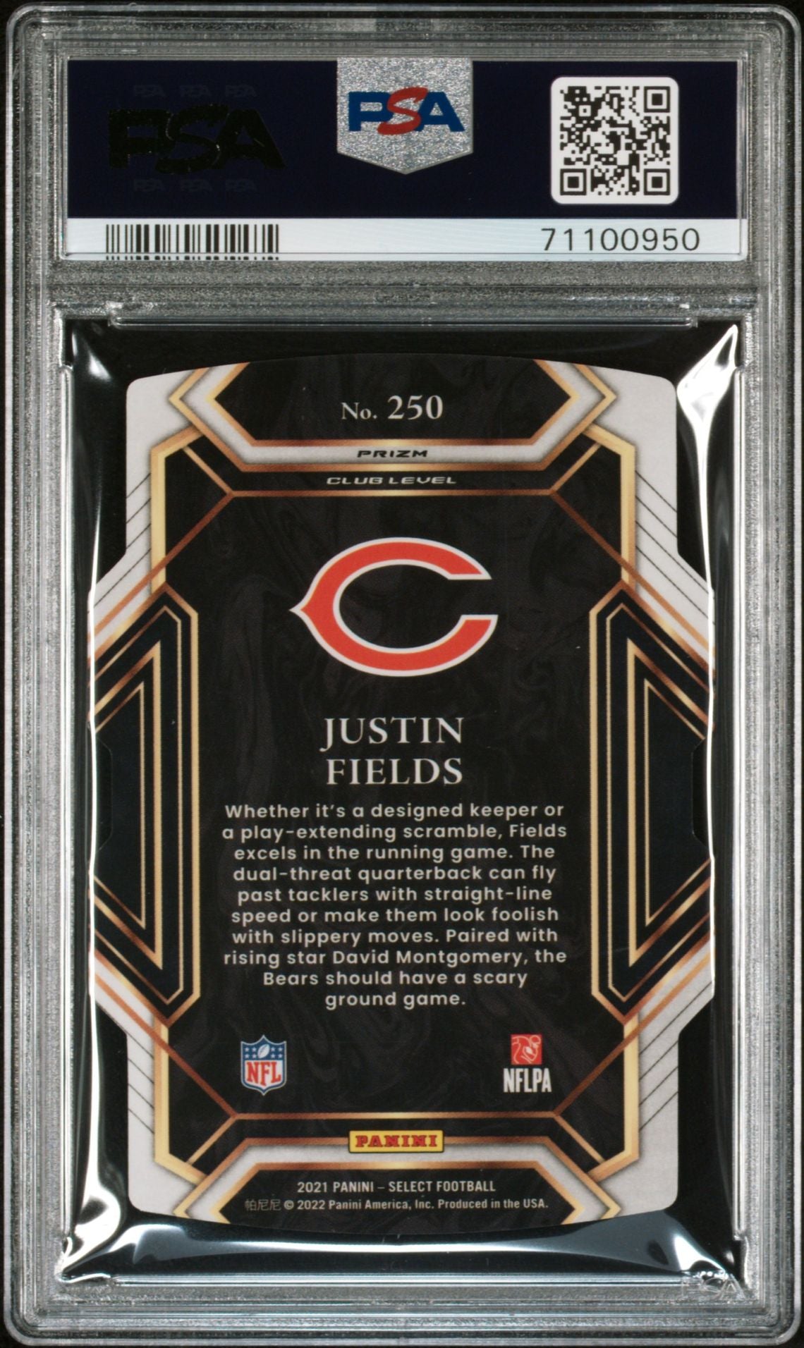 2021 SELECT JUSTIN FIELDS D/C SILVER PRIZM PSA 9