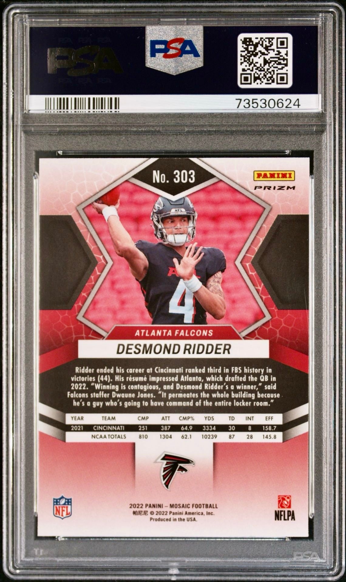 2022 MOSAIC DESMOND RIDDER HONEYCOMB PSA 9