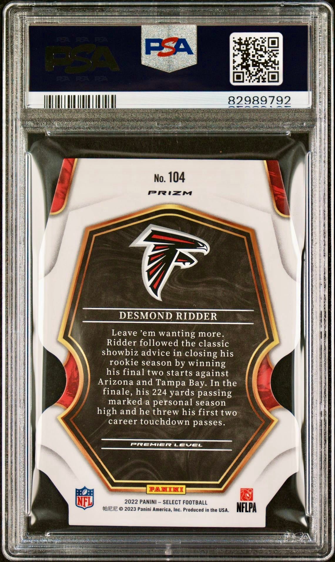 2022 SELECT DESMOND RIDDER
DIE-CUT BLACK/GREEN PRIZM PSA 10