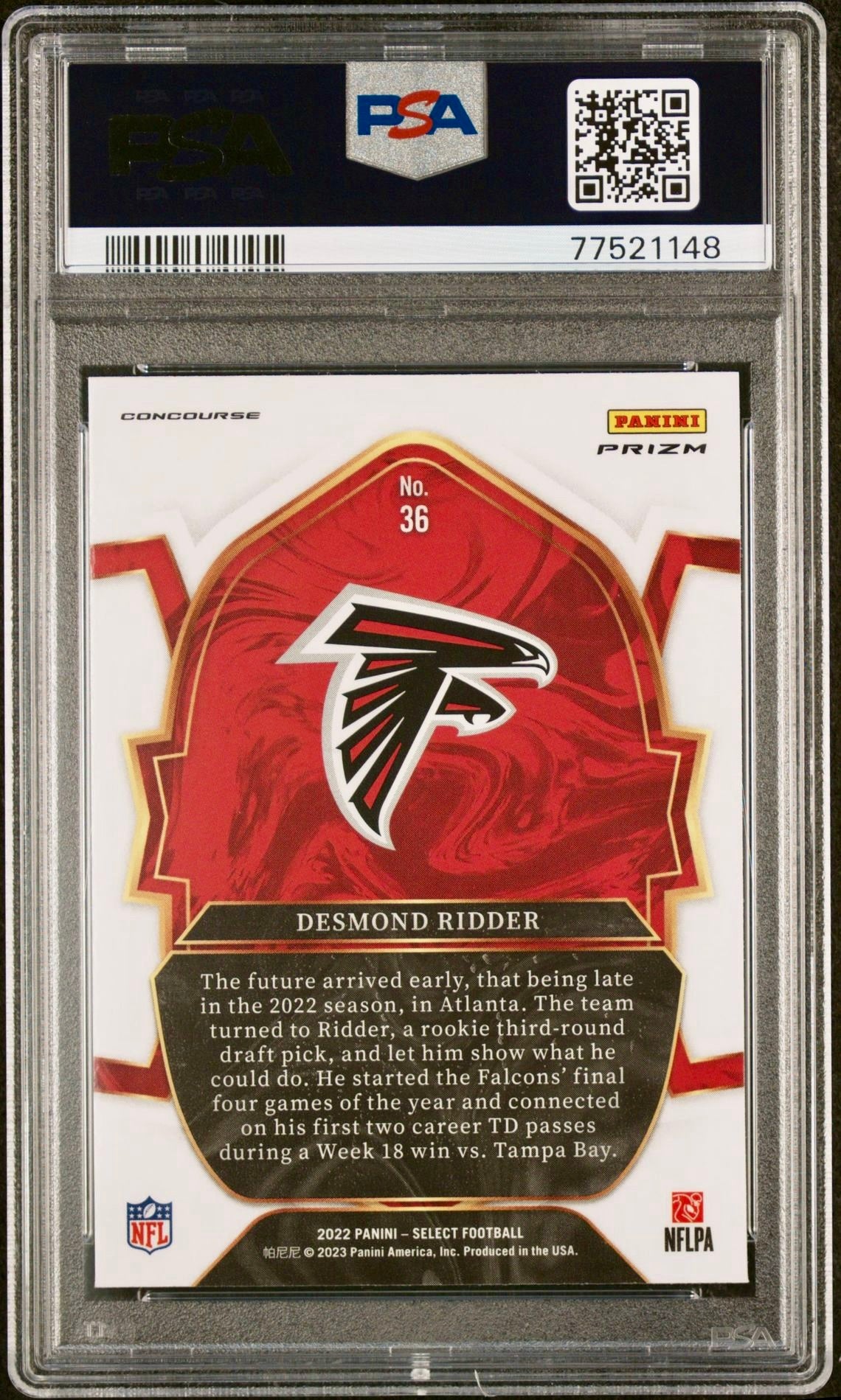 2022 SELECT DESMOND RIDDER SILVER PRIZM PSA 10