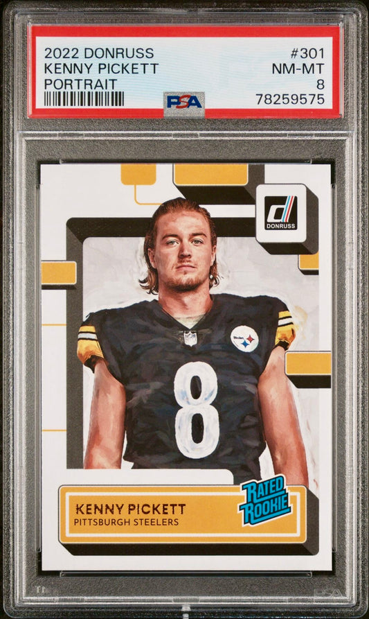 2022 DONRUSS KENNY PICKETT PORTRAIT PSA 8