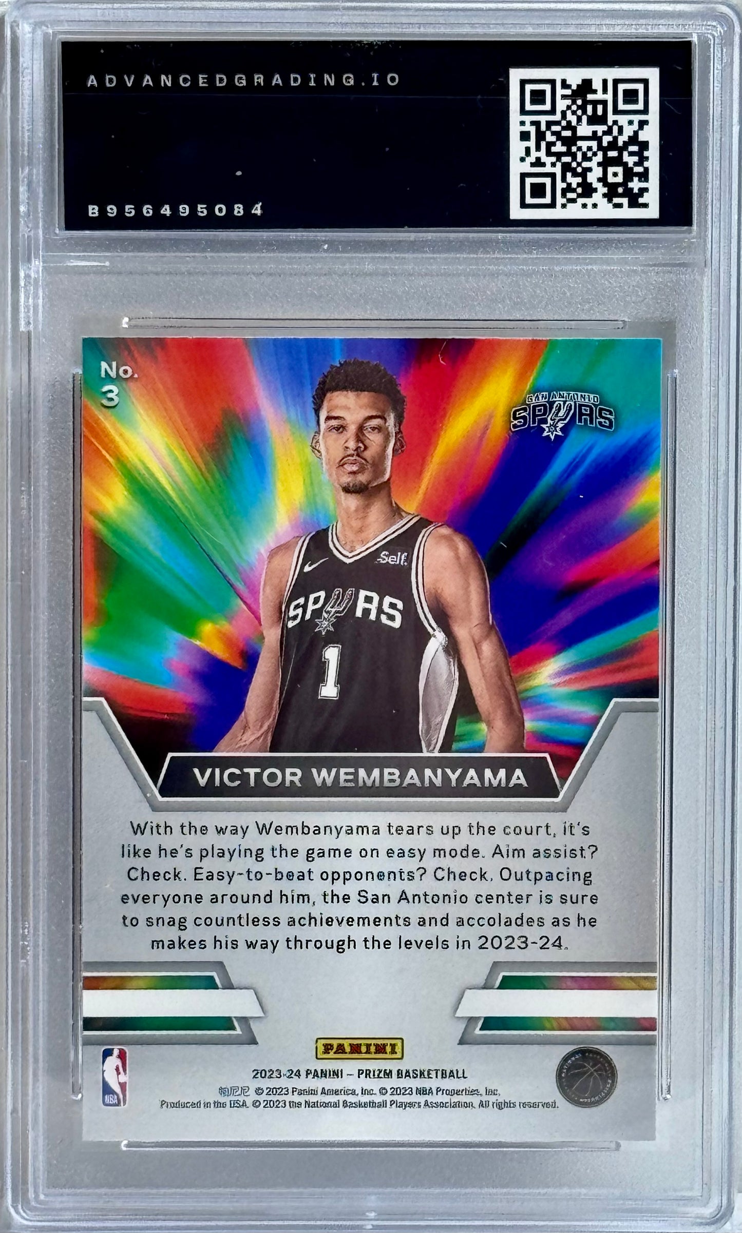 2023-24 Panini Prizm #3 Victor Wembanyama Instant Impact Gem 10