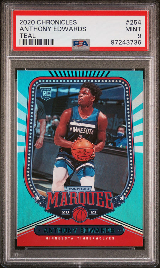 2020 CHRONICLES ANTHONY EDWARDS TEAL PSA 9