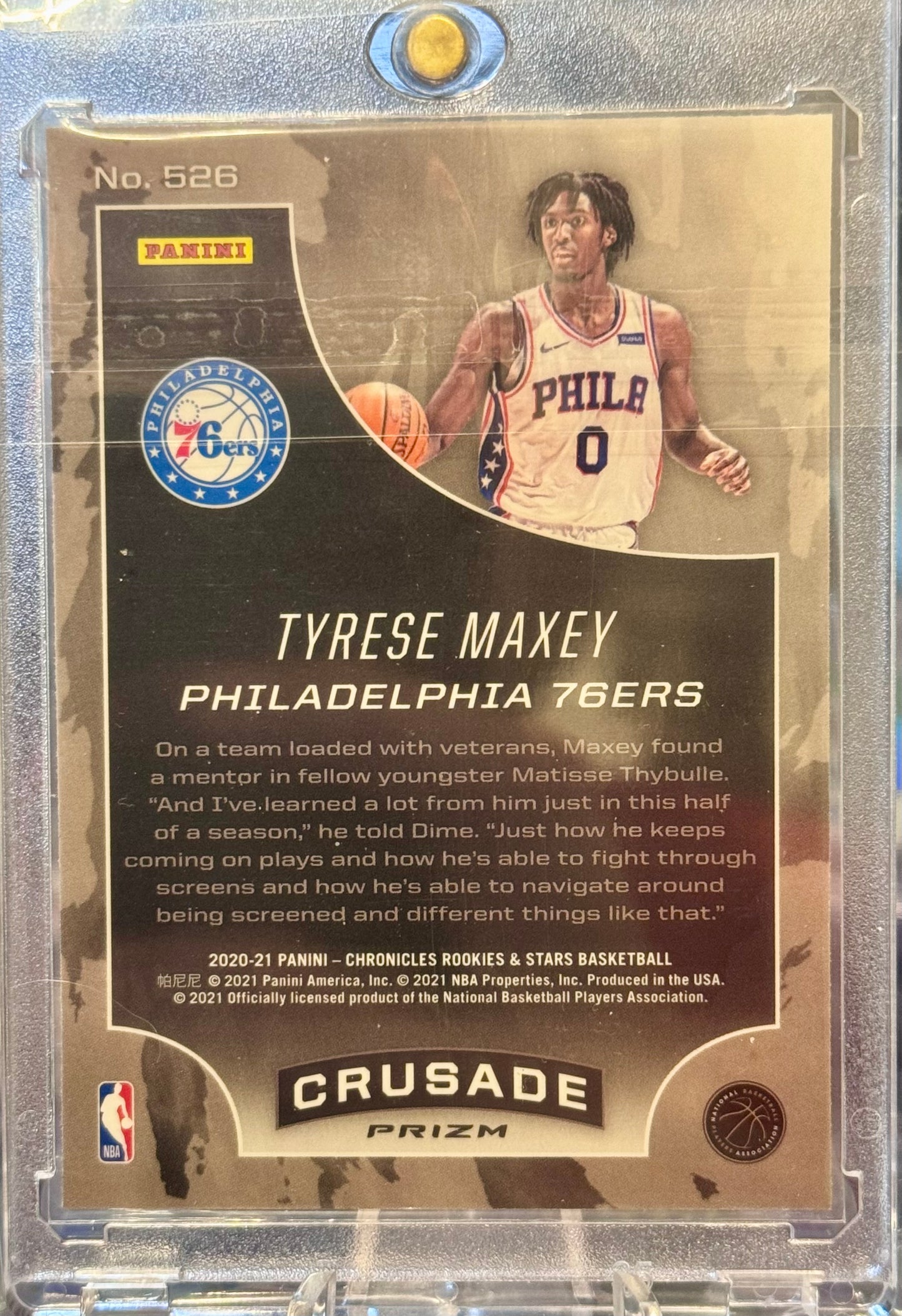 2020-21 PANINI - CHRONICLES ROOKIES & STARS CRUSADE TYRESE MAXEY TEAL #526