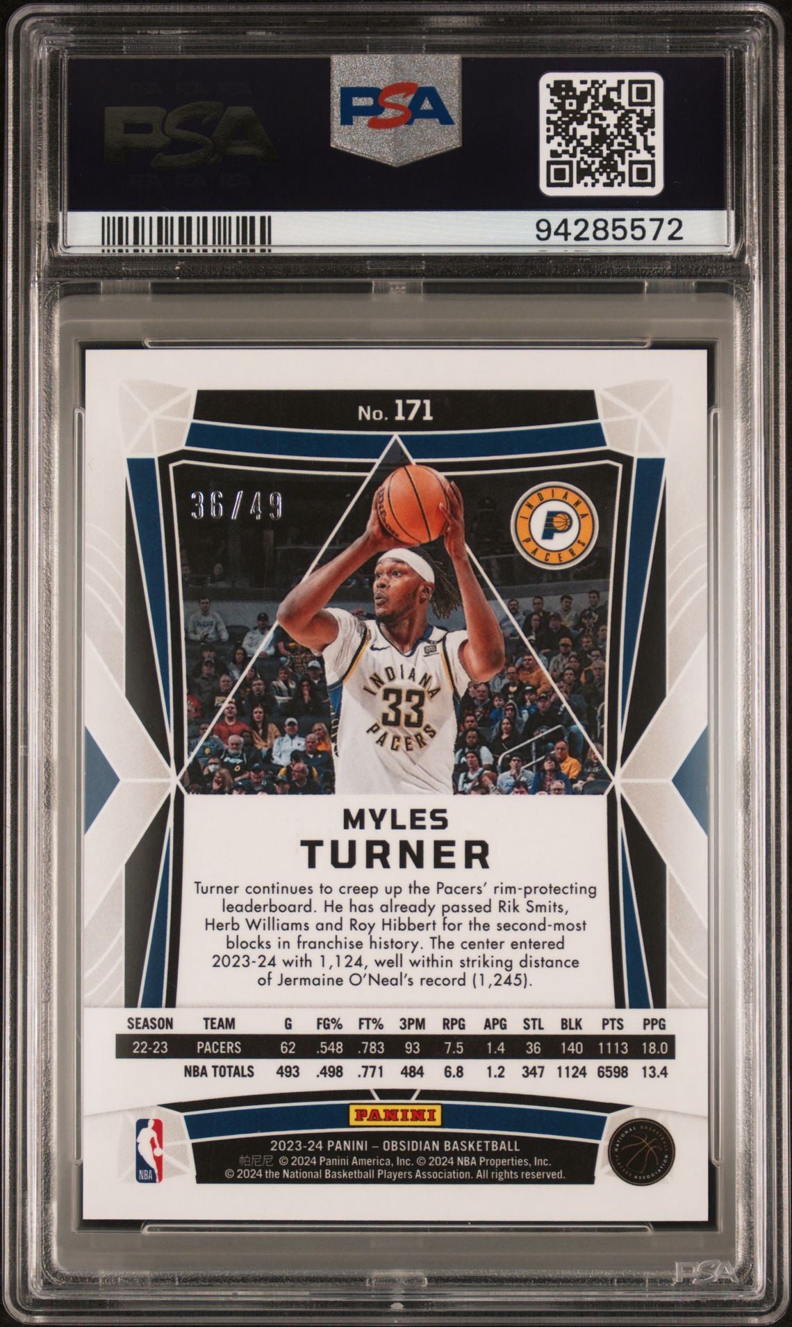 2023 OBSIDIAN MYLES TURNER ELECTRIC ETCH PURPLE FLOOD PSA 9
