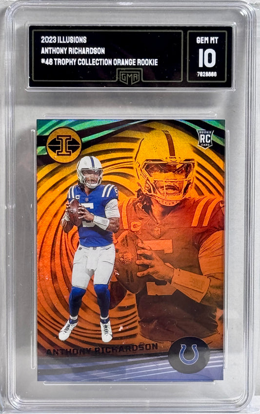 2023 ILLUSIONS ANTHONY RICHARDSON # 48 TROPHY COLLECTION ORANGE ROOKIE GMA 10