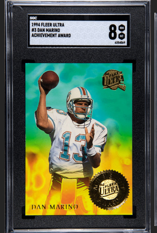 1994 FLEER ULTRA #3 DAN MARINO ACHIEVEMENT AWARD SGC 8