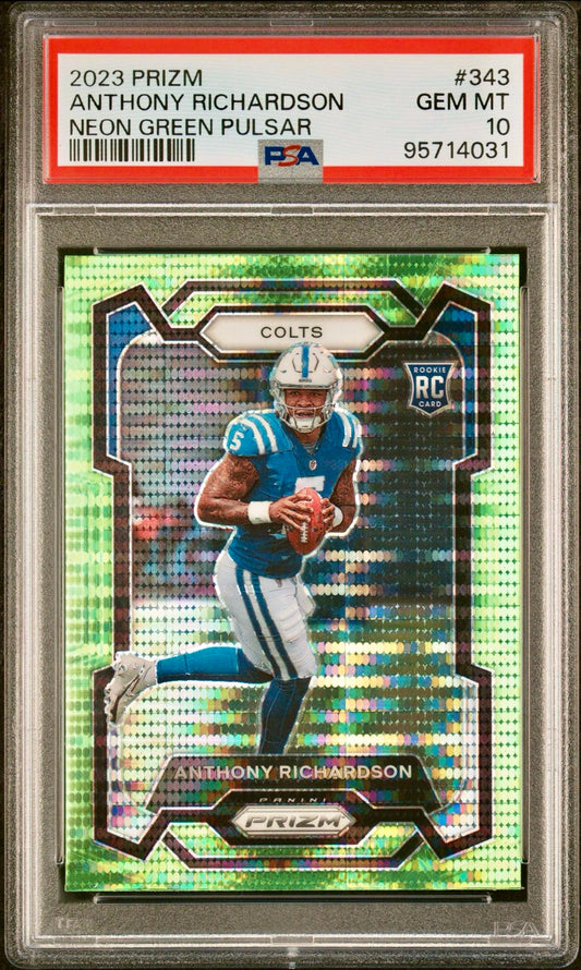 2023 PRIZM ANTHONY RICHARDSON NEON GREEN PULSAR PSA 10