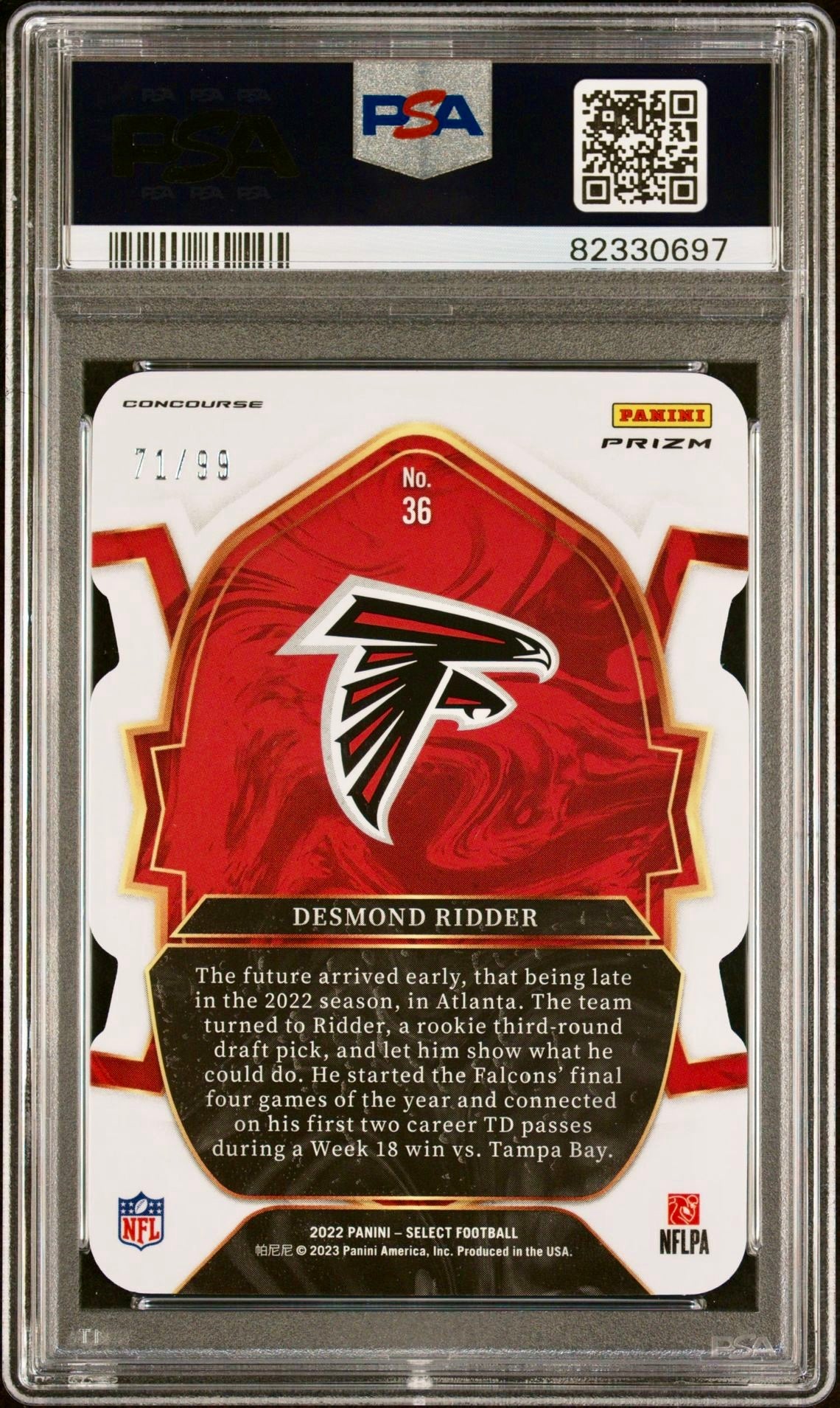 2022 SELECT DESMOND RIDDER DIE-CUT WHITE PRIZM PSA 10