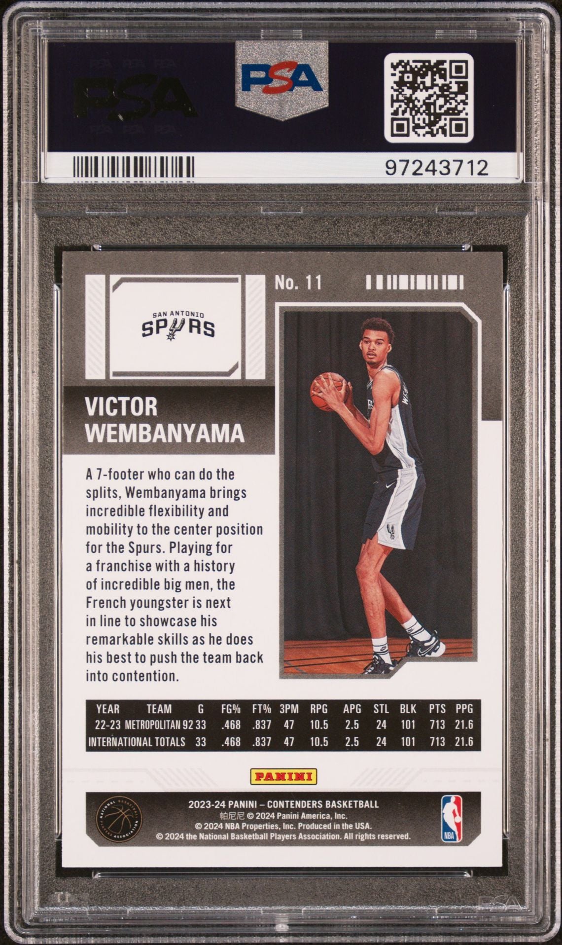 2023 CONTENDERS VICTOR WEMBANYAMA RETAIL PSA 9