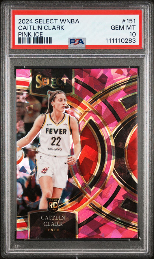 2024 SELECT WNBA CAITLIN CLARK PINK ICE PSA 10