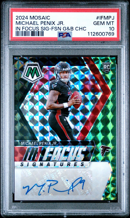 2024 MOSAIC MICHAEL PENIX JR. IN FOCUS SIG-FSN G&B CHC PSA 10
